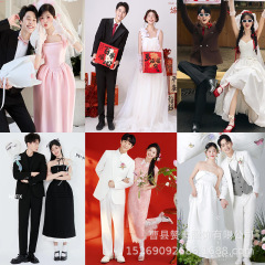 00年代以降の登録認定カップル衣装、結婚式の写真撮影服、小さな新鮮なテーマのカップルのテーマのアート写真撮影服