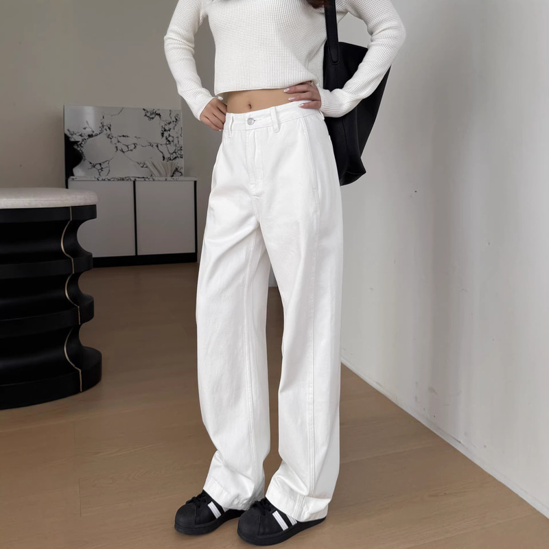 Early Spring Supermodel Pants~White Loose Boyfriend-Style Jeans for Women 2026 New Straight Loose Floor-Length Wide-Leg Pants Early Spring Supermodel Pants~White Loose Boyfriend-Style Jeans for Women 2026 New Straight Loose Floor-Length Wide-Leg Pants