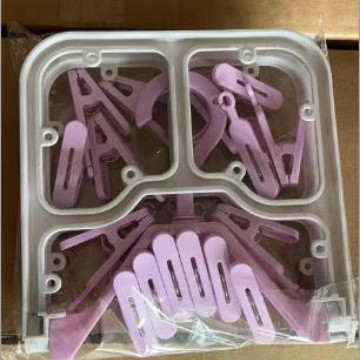 折叠多夹子晾衣架12夹塑料衣架开学宿舍防风晒袜子多夹子衣架批发|undefined