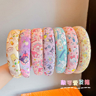 Children's Cute Kuromi Headband Girls' Non-Slip Headband Girl's Bangs Broken Hair Artifact Pressed Hair Does Not Strangle the Head in Stock