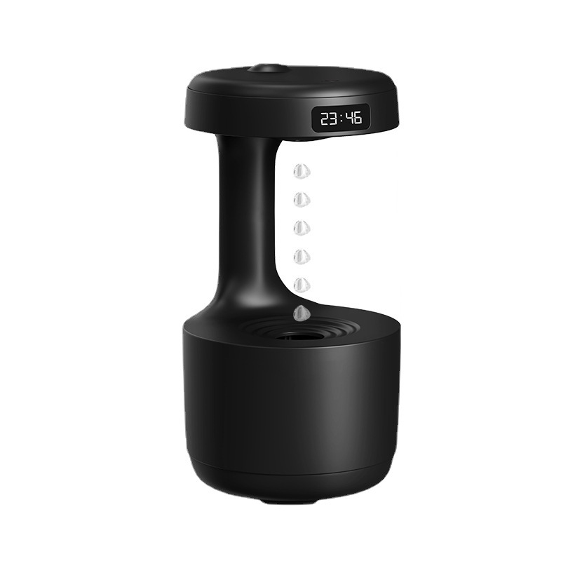 Al por mayor nuevo negro pequeño regalo escritorio hogar Oficina Mute spray anti-Gravedad gota de agua reflujo humidificador