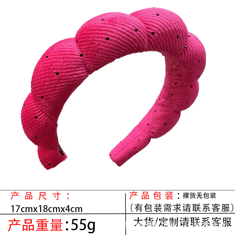 跨境海绵云朵发箍批发高颅顶高级感毛巾布麻花女士洗脸手腕带头箍|undefined