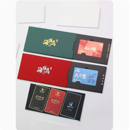 抽屉式镂空贵宾会员卡卡套大闸蟹提货高端充值卡封套工厂定制
