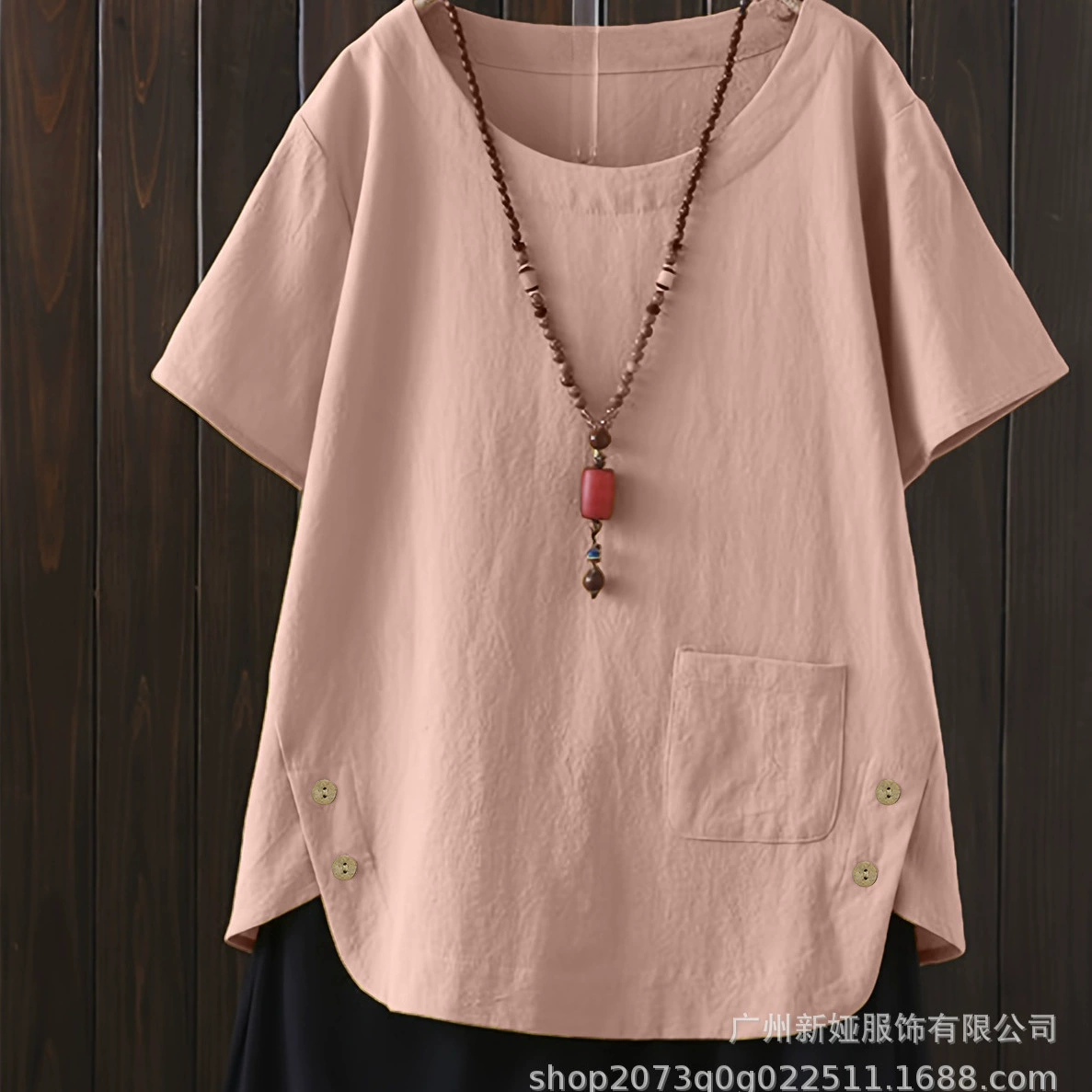 2024 хлопчатобумажная и льняная футболка с короткими рукавами женская толстая MM большой размер повседневная мода простой литературный свободный дикий костюм молодой мамы