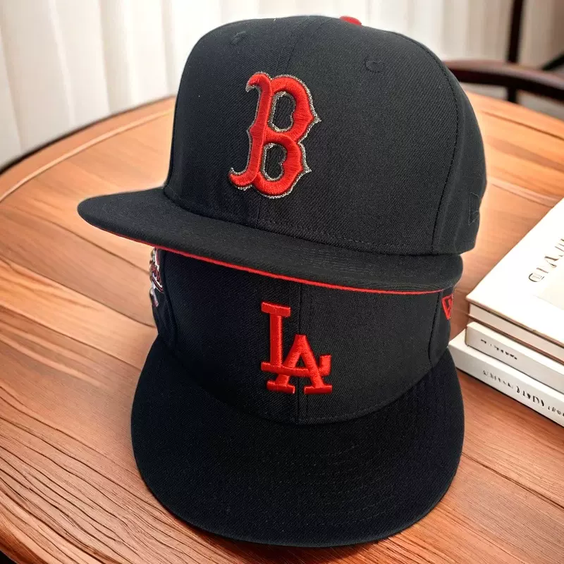 MLB美式潮流棒球帽刺绣街头说唱休闲百搭全封口平沿帽硬顶嘻哈帽
