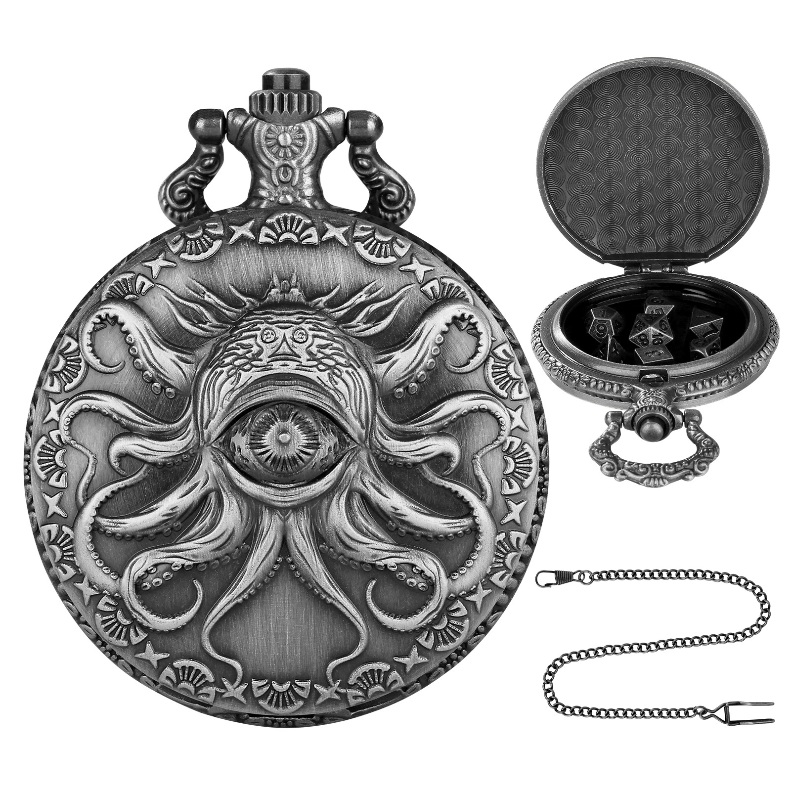 (Частные модели) ювелирная подвеска для DND игральных костей ретро, relieve one-eye eight-claw fish case thick waist chain прямые продажи