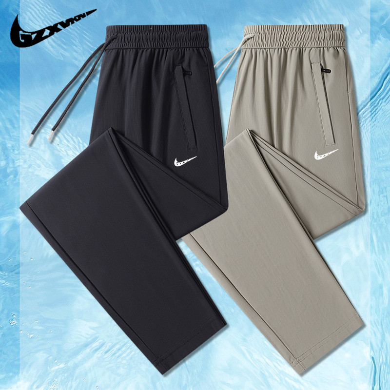 Pants Men's Summer New Ice Silk Casual Pants Men's Straight Loose Elastic Thin Quick-drying Breathable Sports Pants for Men Pants Men's Summer New Ice Silk Casual Pants Men's Straight Loose Elastic Thin Quick-drying Breathable Sports Pants for Men