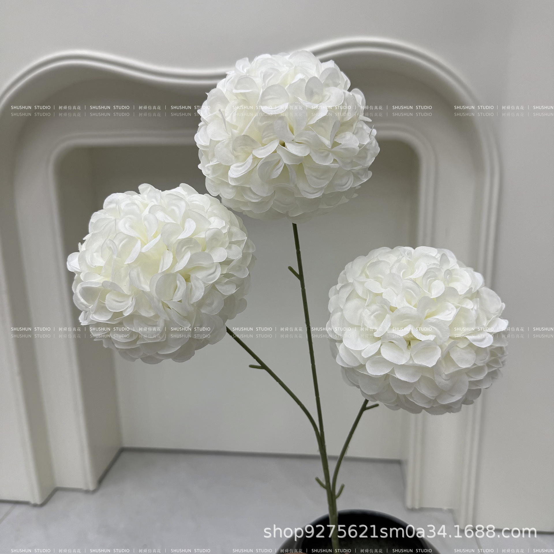 Bola de terciopelo de 3 cabezas-blanco