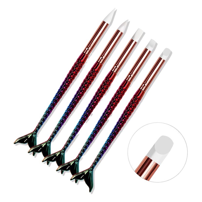 Cruz-frontera especial Sirena Varilla pluma de silicona manicura de silicona pluma de grabado hueco pluma pintada