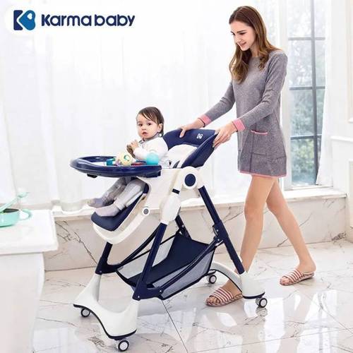 karmababy卡曼宝宝餐椅可坐可躺婴儿宝宝椅可升降可折叠多用餐椅