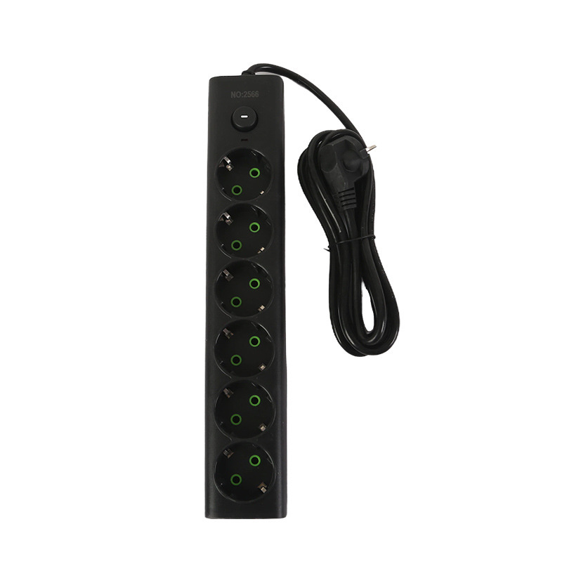 Euro-Gong placa de inserción estándar europea 6 agujeros 12 enchufe bolsa blanca y negra empaquetado línea blanca línea negra línea negra