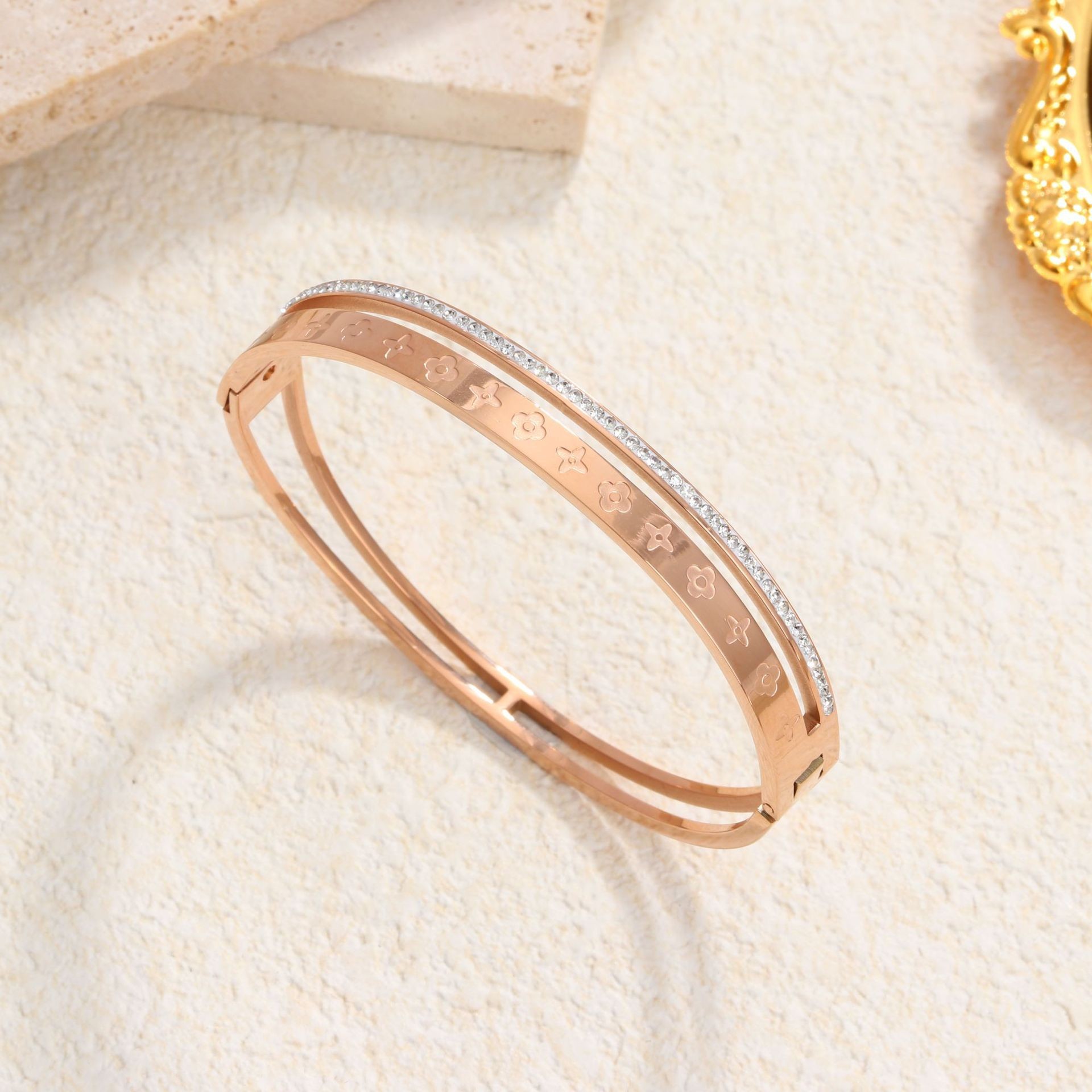 63줄 다이아몬드 노안 팔찌 로즈 골드