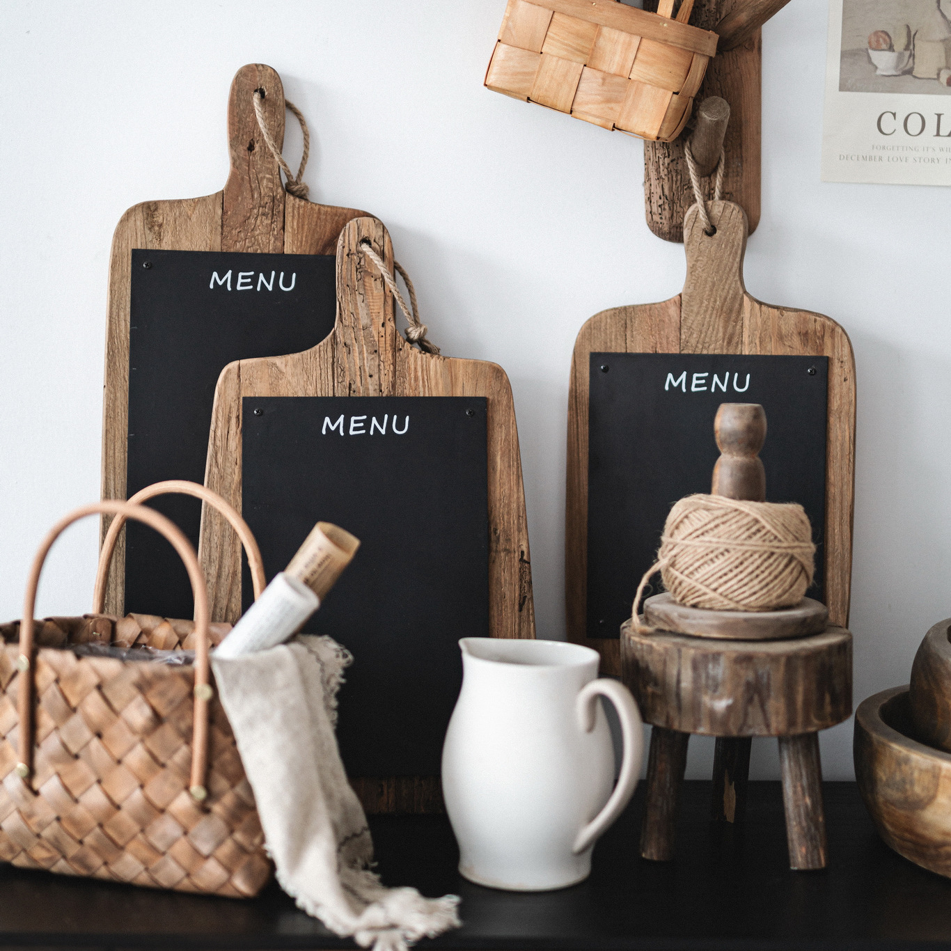 American Pastoral madera pizarra restaurante Country Coffee Shop menú tablero de cuelga tablero de mensajes tablero de pizza