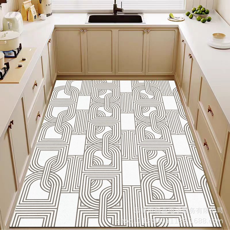 Pvc Floor Mat Wipeable Full Balcony Waterproof Anti-Fouling Floor Leather Carpet Kitchen Leather Oil-Proof No-Wash Floor Mat Pvc