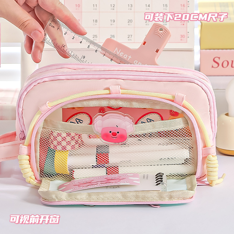 ドーパミンコントラストカラーダックスフント大容量ペンバッグベルクロ高価値和風インスタイル新しい文具箱|undefined