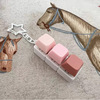 Three-button white shell-pink