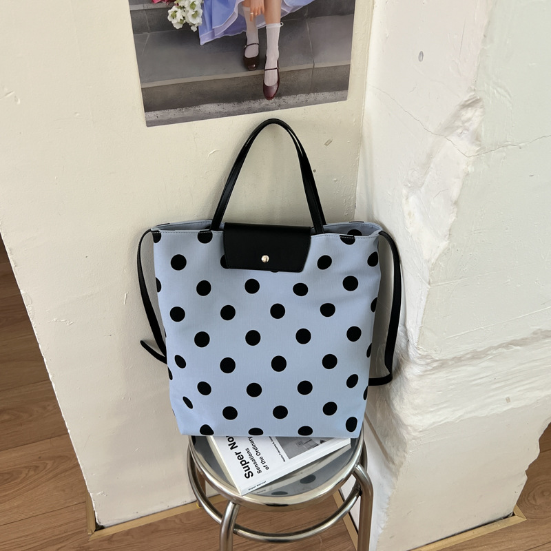 Bolsa de gran capacidad para viajar mujeres 2026 verano nuevo estilo coreano Zhong wave punto tote bag casual simple mochila image 11
