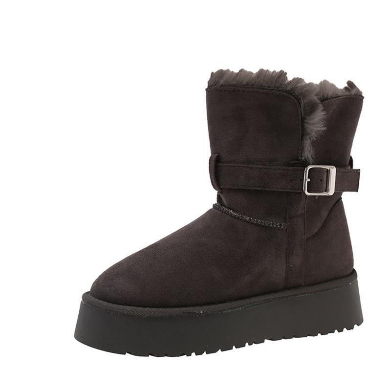 Nuevo tipo de botas de nieve para mujeres 2026 invierno pequeño con una base gruesa de lana gruesa zapatos de algodón corto del noreste para mujeres