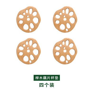 En stock creativo taza estera de madera de aislamiento de kung fu taza de té titular de la raíz de loto de haya pieza de montaña estufa hirviendo taza de té estera