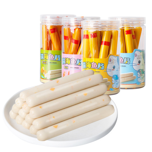 Fasimiyu original corn shrimp flavor cheese flavor deep sea fish intestines 10 pieces barreled casual snack fish intestines 150g