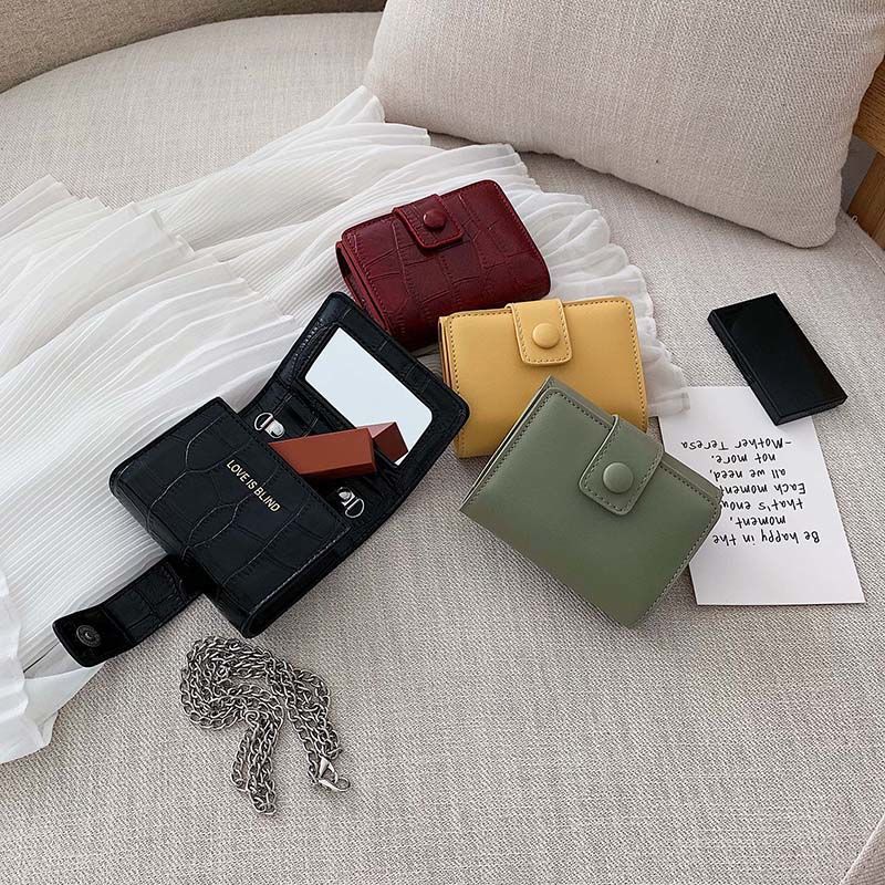 Mini sobre rojo pequeño mensajero portátil retoque de maquillaje portátil con espejo pequeño lápiz labial en polvo bolsa de almacenamiento bolsa de cosméticos