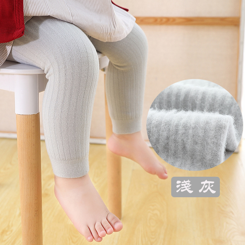 Invierno espesado bebé niñas pantimedias caliente cepillado barra vertical que basa los calcetines de las niñas pantimedias de los niños