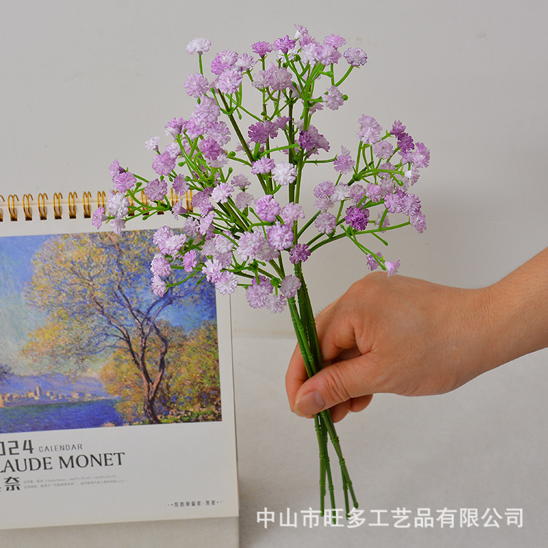 Cielo estrellado artificial 3 tenedor siente pegamento suave cielo estrellado decoración de la boda celebración de flores de plástico flor artificial ramo artificial