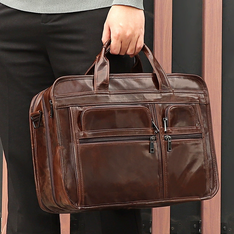 Shoulder Laptop Bag J.M.D Retro European Style, genuine leather, 39.5×15.5×30 cm