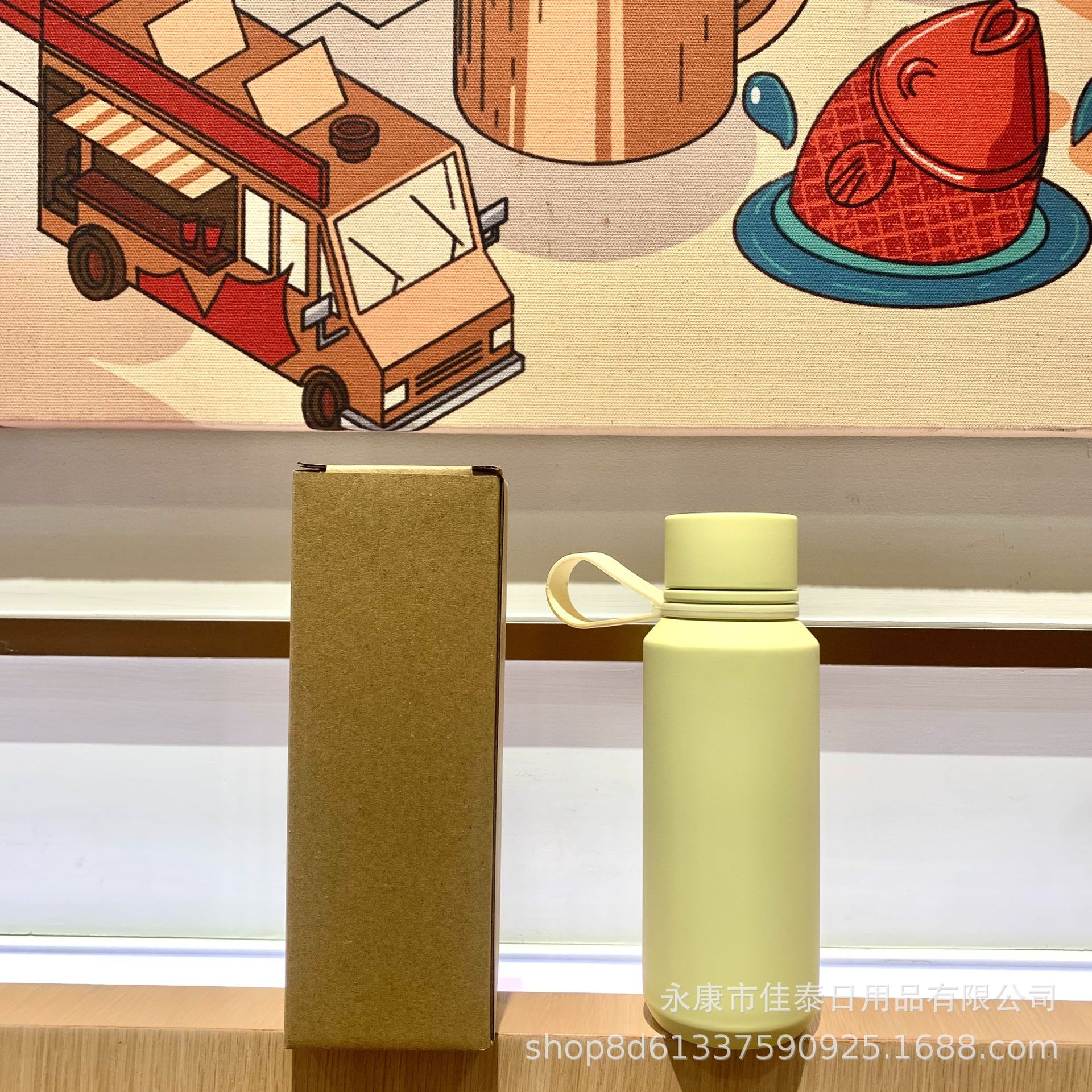 2024 nuevo en stock americano boca pequeña taza de vacío portátil mango de silicona pintura de goma taza de agua taza de vacío de acero inoxidable