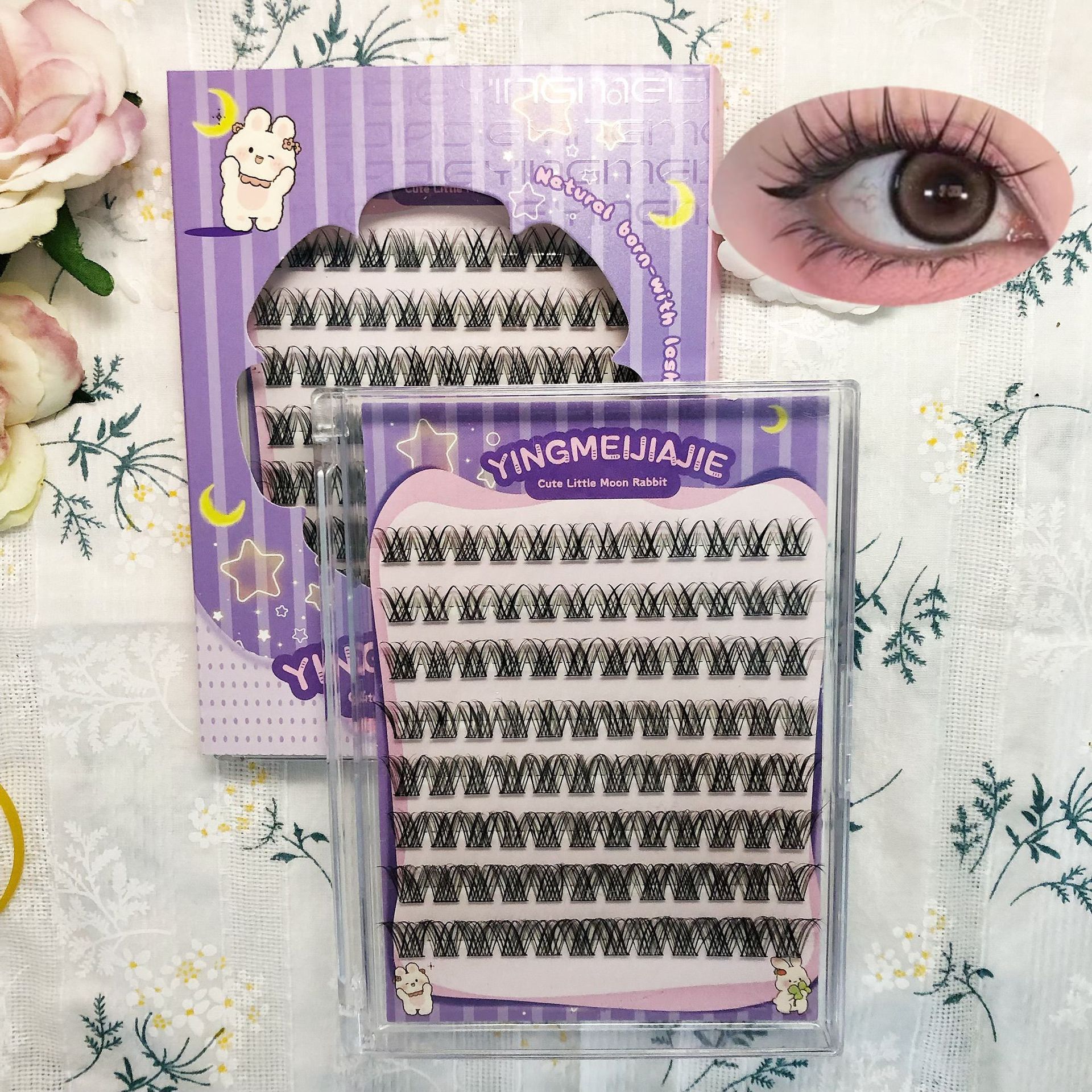 Las pestañas falsas transfronterizas sin pegamento, pestañas falsas sin pegamento