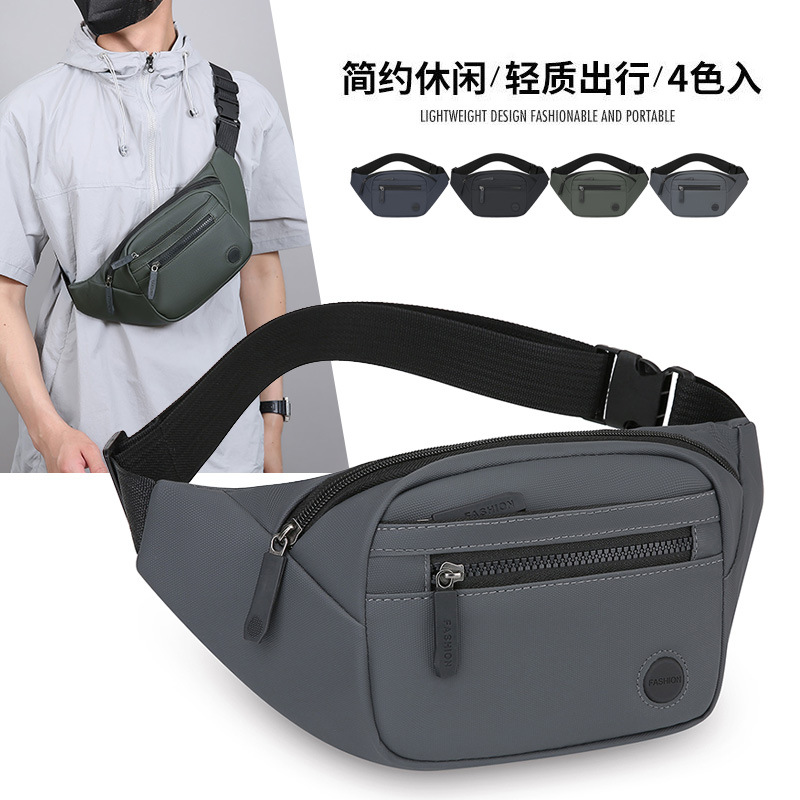 Bolso de pecho de gran capacidad para hombres y mujeres Bolso de mensajero deportivo y de ocio para negocios multifunción Bolso de hombro con película de cuero PU