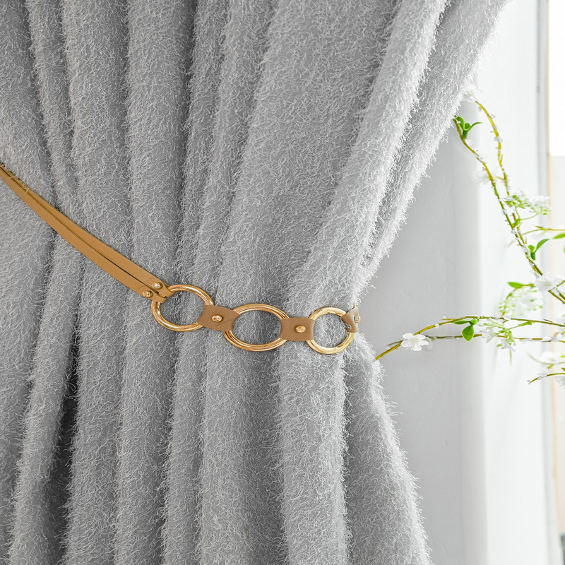 Breathable Solid Color Woolen Yarn Room Curtains, Blended Fabric Wholesale, Cross-Border Sheer Curtains, Light-Transmitting Windows, Romantic and Soft