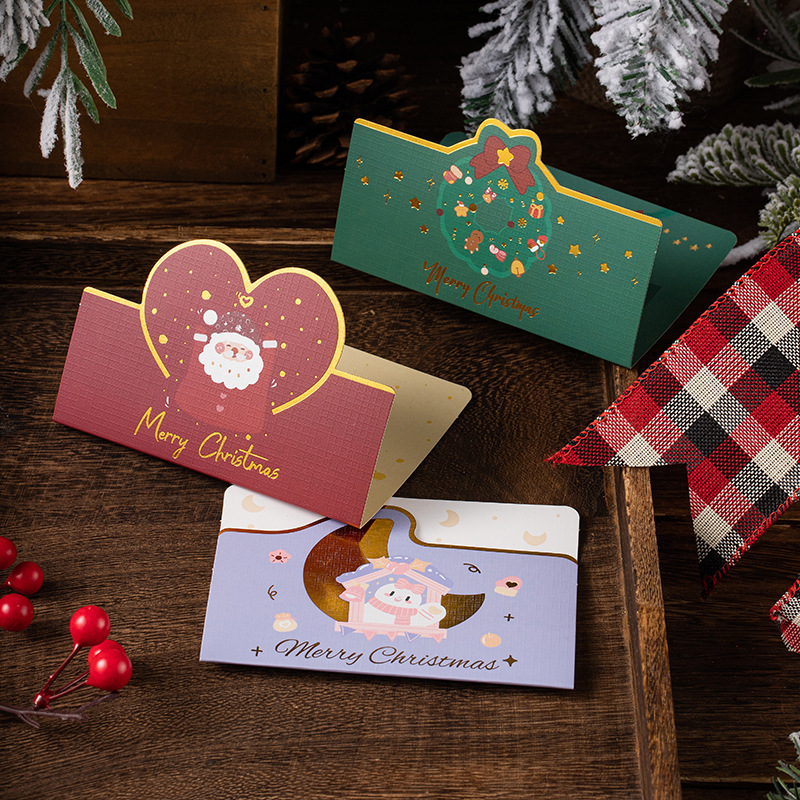 Creative Cartoon Christmas Bronzing Paper Folding Greeting Card display picture 11