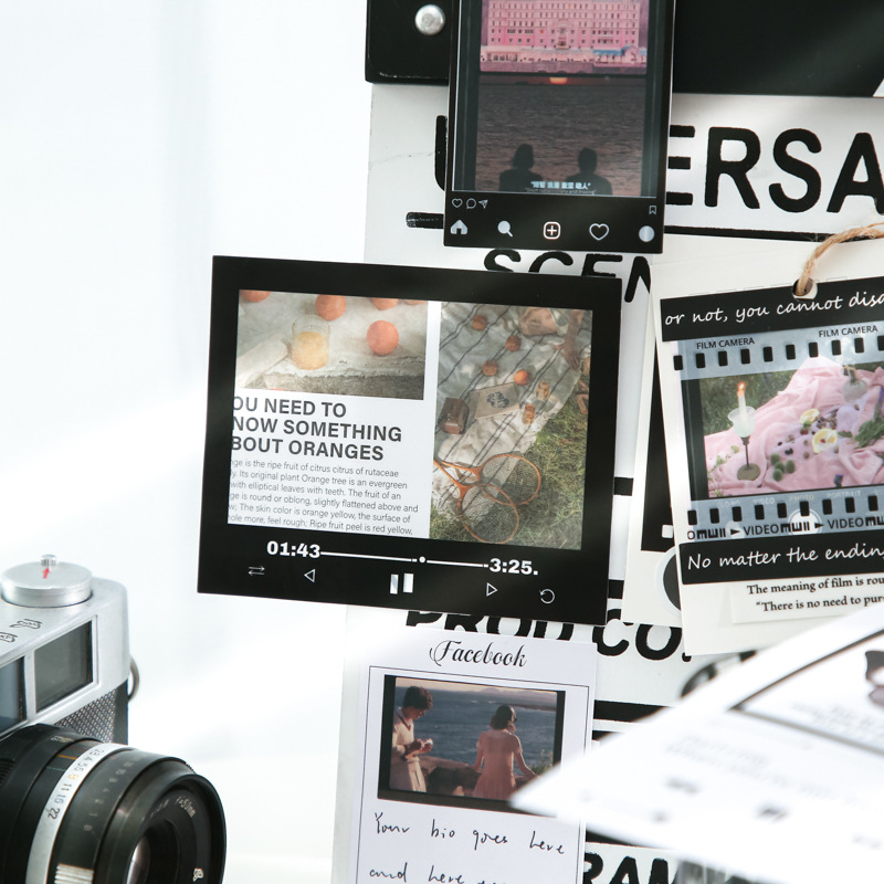 Material de papel memoria fragmento serie creativa retro artística Cámara hueco diario decoración papel base