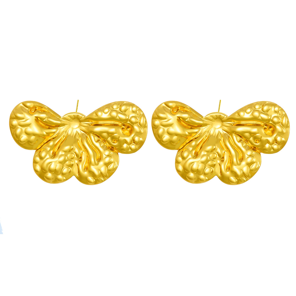 Europa y los Estados Unidos simple pétalos aretes de geometría de acero inoxidable para mujeres aretes de aire frío nicho temperamento aretes de diseño versátil