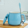 Coffee cup with a spoon with spoon breakfast cup color glaze Mark cup logo creative zakka milk cup