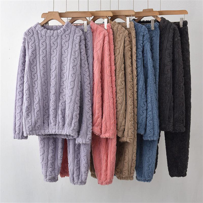 Pijamas Pantalones de niña Otoño e Invierno coral polar forrado de lana engrosada de los niños de hadas pantalones calientes brida traje de casa