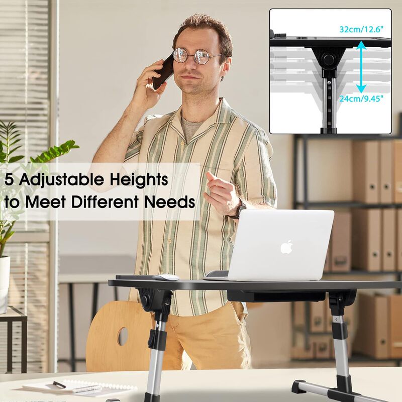 Laptop Bed Table Foldable Folding Folding Table Portable Study Desk Laptop with Cup Holder Laptop Bed Table Foldable Folding Folding Table Portable Study Desk Laptop with Cup Holder