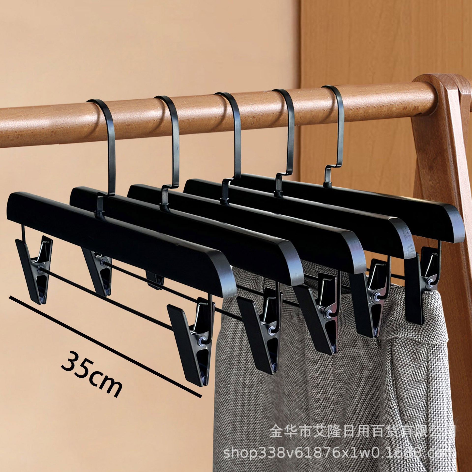 Percha de pantalones de madera sólida, percha de pantalones de madera, percha de pantalones antideslizante sin marcas, percha de ropa de madera