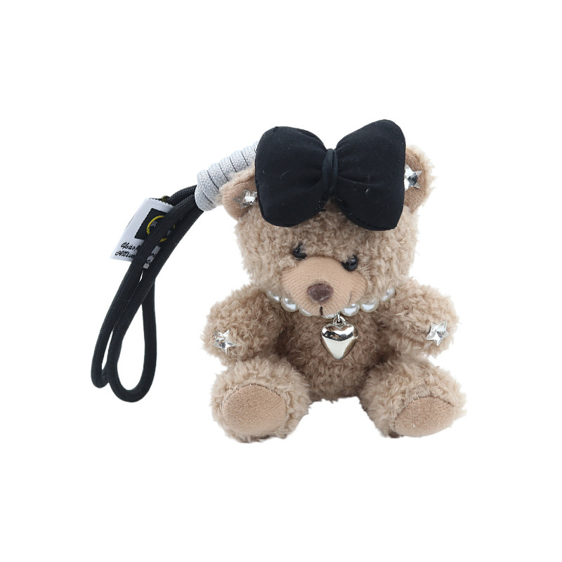 Red popularidad de aire de oso llavero de dibujos animados de alta calidad muñeca de peluche lindo bolso colgante llave del coche mujer