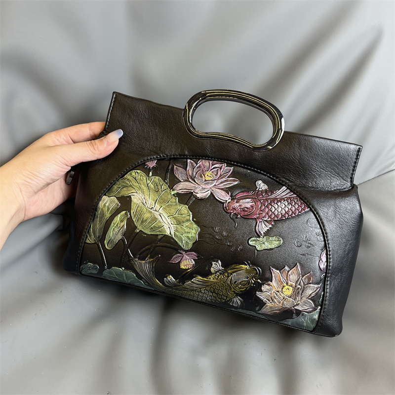 Nuevo bolso de mujer chino textura de gran capacidad 2024 nuevo bolso de madres de mediana edad atmósfera retro cheongsam bolso de hombro