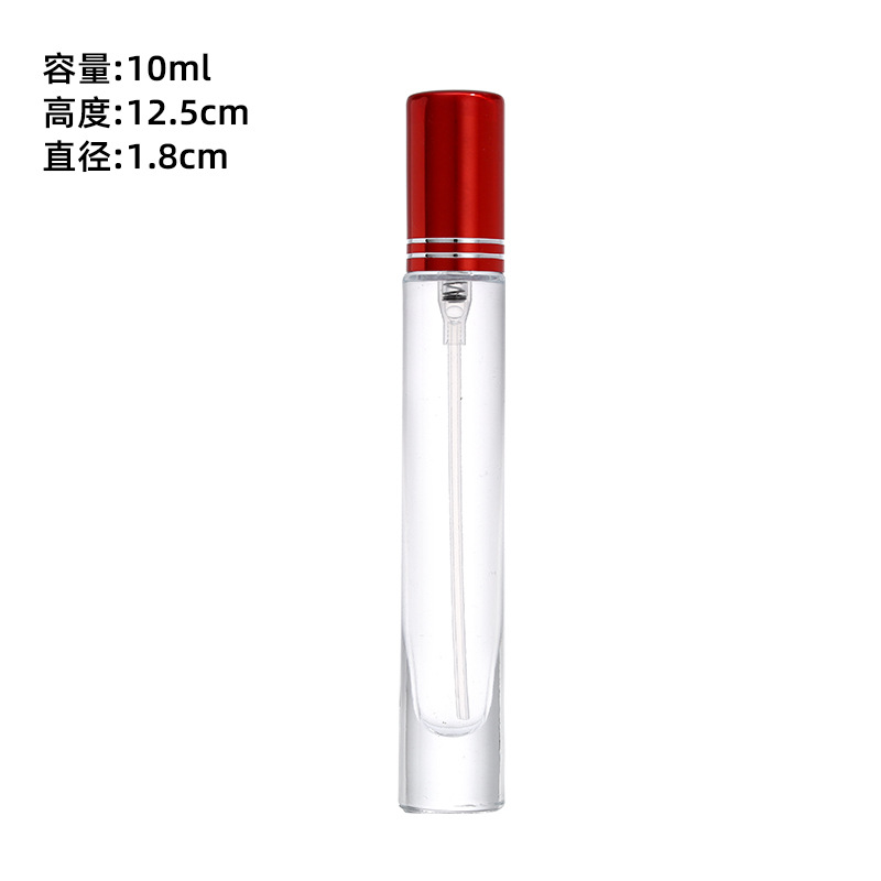 Wholesale 10ml viajes portátiles botellas de perfume de vidrio mini prensar botellas de spray de niebla delgada botellas de muestra pequeñas