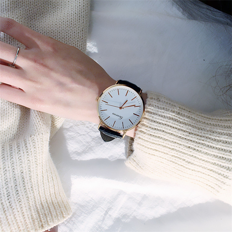 Reloj de cuarzo con correa retro informal para hombre y mujer, estilo coreano, sencillo, con esfera grande y tendencia de moda_voghion.com