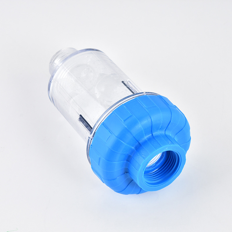 Mini filtro suavizador de agua para ducha calentador inodoro filtro transparente con bolas de fosfato de silicio 6 puntos