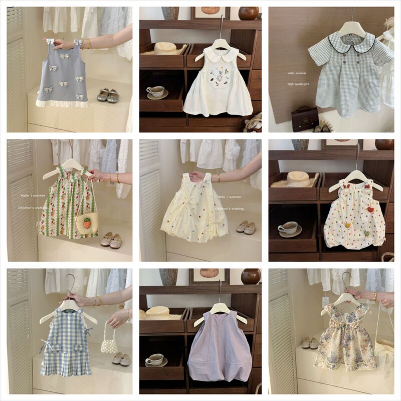 [Dress Collection] Ningli Children's Clothing Girls 2025 Summer Style Little Girls Dresses Wholesale Dropshipping Trend