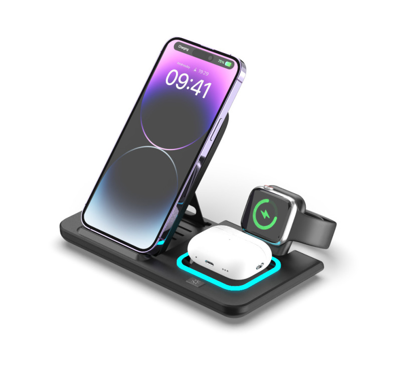 立体無線充電クロスボーダー三合一無線充電器はアップルの携帯電話腕時計のイヤホン充電スタンドを適用します。|undefined