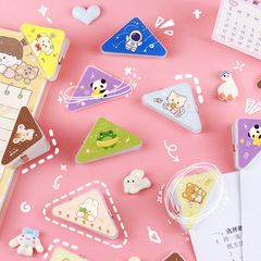 Cartoon file triangular clip cute girl heart book corner clip student test office document storage small clip