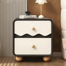 新款全实木斗柜奶油风梳妆台一体床头柜客厅卧室床尾收纳储物柜子