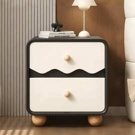 新款全实木斗柜奶油风梳妆台一体床头柜客厅卧室床尾收纳储物柜子