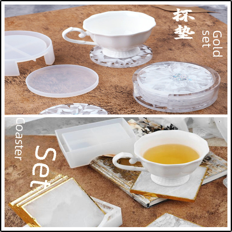 diy滴膠環氧樹脂杯墊方形六邊形八邊形杯墊盒子收納盒硅膠模具